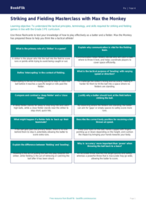 Free Striking and Fielding Flashcards | Grade 3 PE | BookFlik