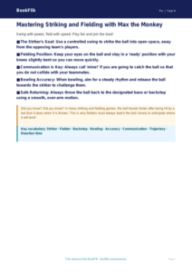 Free Striking And Fielding Poster | Grade 3 | Physical Education | BookFlik