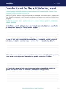 Free Team Games Template | Grade 3 | Physical Education | BookFlik