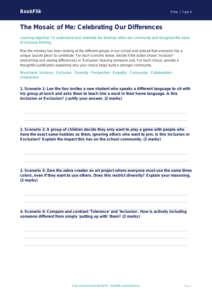 Free Diversity And Inclusion Activity Sheet | Grade 3 | Health & Wellness | BookFlik
