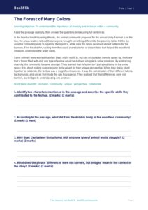 Free Diversity And Inclusion Comprehension | Grade 4 | Health & Wellness | BookFlik