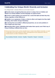 Free Diversity And Inclusion Poster | Grade 4 | Health & Wellness | BookFlik