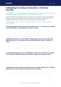 Free Diversity And Inclusion Template | Grade 4 | Health & Wellness | BookFlik