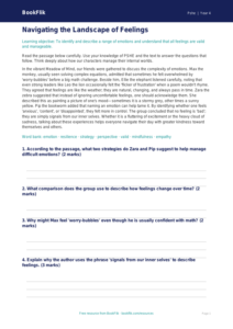 Free Feelings Comprehension | Grade 3 | Health & Wellness | BookFlik