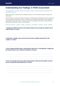 Free Feelings Assessment | Grade 4 | Health & Wellness | BookFlik