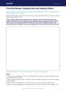 Health & Wellness first aid drawing sheet grade 3 core