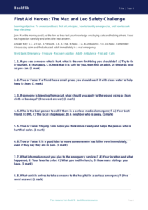 First Aid Quiz for Grade 3 | Health & Wellness | BookFlik