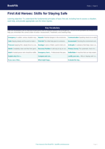 Free First Aid Word Mat | Grade 3 | Health & Wellness | BookFlik