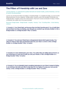Free Friendship Activity Sheet | Grade 4 | Health & Wellness | BookFlik