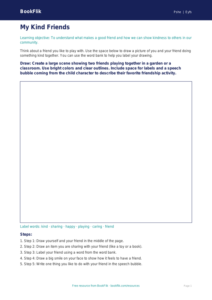 Free Friendship Drawing Sheet | Pre-K | Health & Wellness | BookFlik