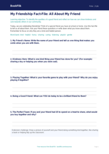 Free Friendship Template | Pre-K | Health & Wellness | BookFlik