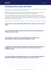 Free Growing Up Assessment | Grade 4 | Health & Wellness | BookFlik