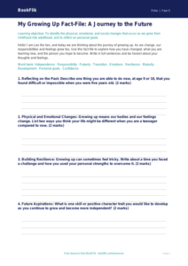 Growing Up Template Grade 4 | Health & Wellness Lesson | BookFlik