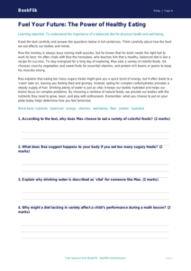 Free Healthy Eating Comprehension | Grade 3 | Health & Wellness | BookFlik