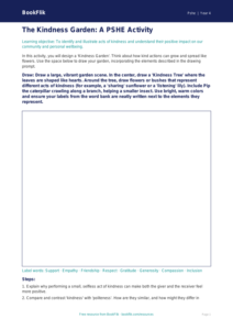 Free Kindness Drawing Sheet | Grade 3 | Health & Wellness | BookFlik