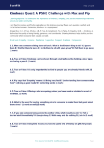 Free Kindness Quiz | Grade 4 | Health & Wellness | BookFlik