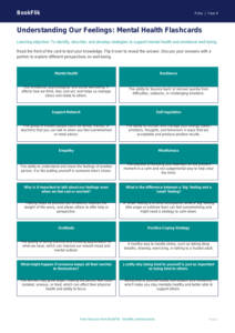 Free Mental Health Flashcards | Grade 3 | Health & Wellness | BookFlik