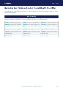 Free Mental Health Word Mat | Grade 3 | Health & Wellness | BookFlik