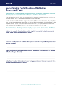 Mental Health Assessment for Grade 4 | Wellness Lesson | BookFlik