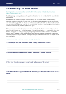 Free Mental Health Comprehension | Grade 4 | Health & Wellness | BookFlik