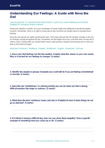 Free Mental Health Worksheet | Grade 4 | Health & Wellness | BookFlik
