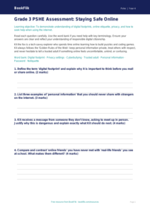 Free Online Safety Assessment | Grade 3 | Health & Wellness | BookFlik