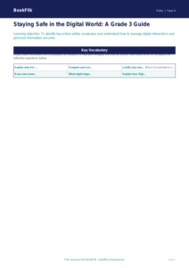 Free Online Safety Word Mat | Grade 3 | Health & Wellness | BookFlik