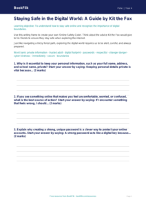 Free Online Safety Writing Frame | Grade 3 | Health & Wellness | BookFlik