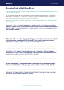 Free Personal Safety Activity Sheet | Grade 3 | Health & Wellness | BookFlik