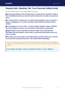Free Personal Safety Poster | Grade 3 | Health & Wellness | BookFlik