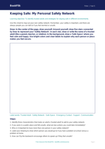 Free Personal Safety Drawing Sheet | Grade 4 | Health & Wellness | BookFlik