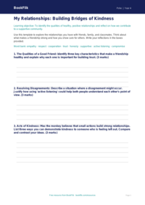 Free Relationships Template | Grade 3 | Health & Wellness | BookFlik