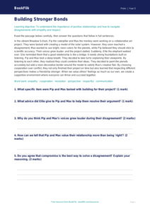 Free Relationships Comprehension | Grade 4 | Health & Wellness | BookFlik