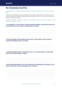 Free Healthy Relationships Template | Grade 4 | Health & Wellness | BookFlik
