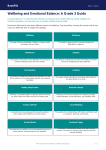 Free Wellbeing Flashcards | Grade 3 | Health & Wellness | BookFlik
