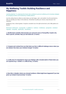 Free Wellbeing Writing Frame | Grade 3 | Health & Wellness | BookFlik
