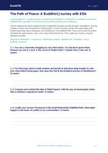 Free Buddhism Activity Sheet | Grade 3 | Social Studies | BookFlik