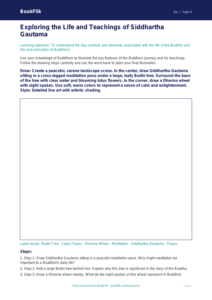 Free Buddhism Drawing Sheet | Grade 3 | Social Studies | BookFlik
