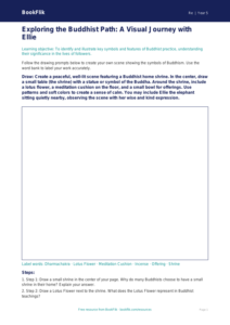 Free Buddhism Drawing Sheet | Grade 4 | Social Studies | BookFlik