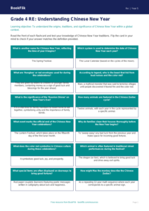 Free Chinese New Year Flashcards | Grade 4 | Social Studies | BookFlik