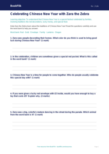 Free Chinese New Year Worksheet | Pre-K | Social Studies | BookFlik