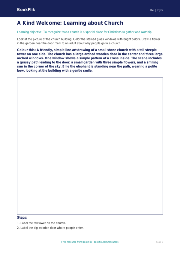 Free Christianity Coloring Page | Pre-K Social Studies | BookFlik worksheet preview — Re Christianity