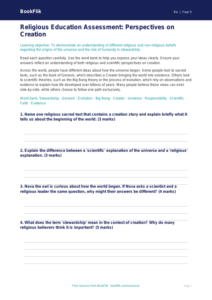 Free Creation Stories Assessment | Grade 4 | Social Studies | BookFlik