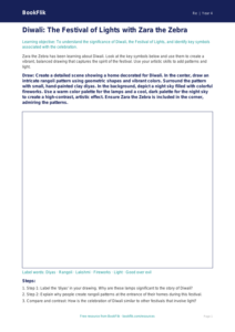 Free Diwali Drawing Sheet | Grade 3 | Social Studies | BookFlik