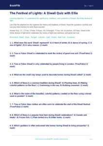 Free Diwali Quiz | Grade 3 | Social Studies | BookFlik