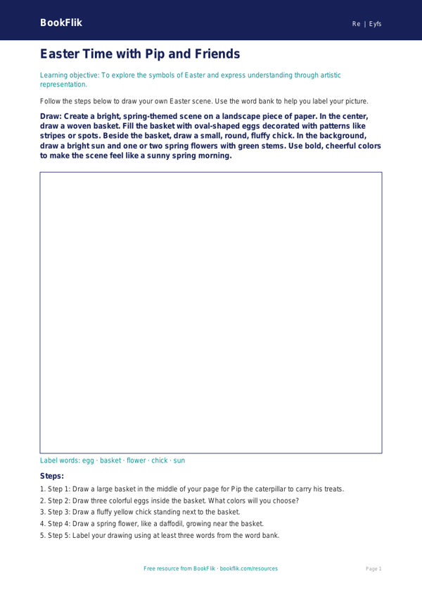 Free Easter Drawing Sheet | Pre-K | Social Studies | BookFlik worksheet preview — Re Easter