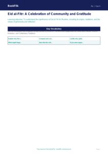 Free Eid Word Mat | Grade 3 | Social Studies | BookFlik