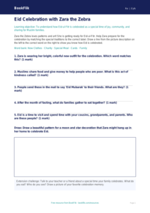 Free Eid Activity Sheet | Pre-K | Social Studies | BookFlik