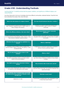 Free Festivals Flashcards | Grade 4 | Social Studies | BookFlik