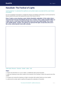Free Hanukkah Drawing Sheet | Grade 3 | Social Studies | BookFlik